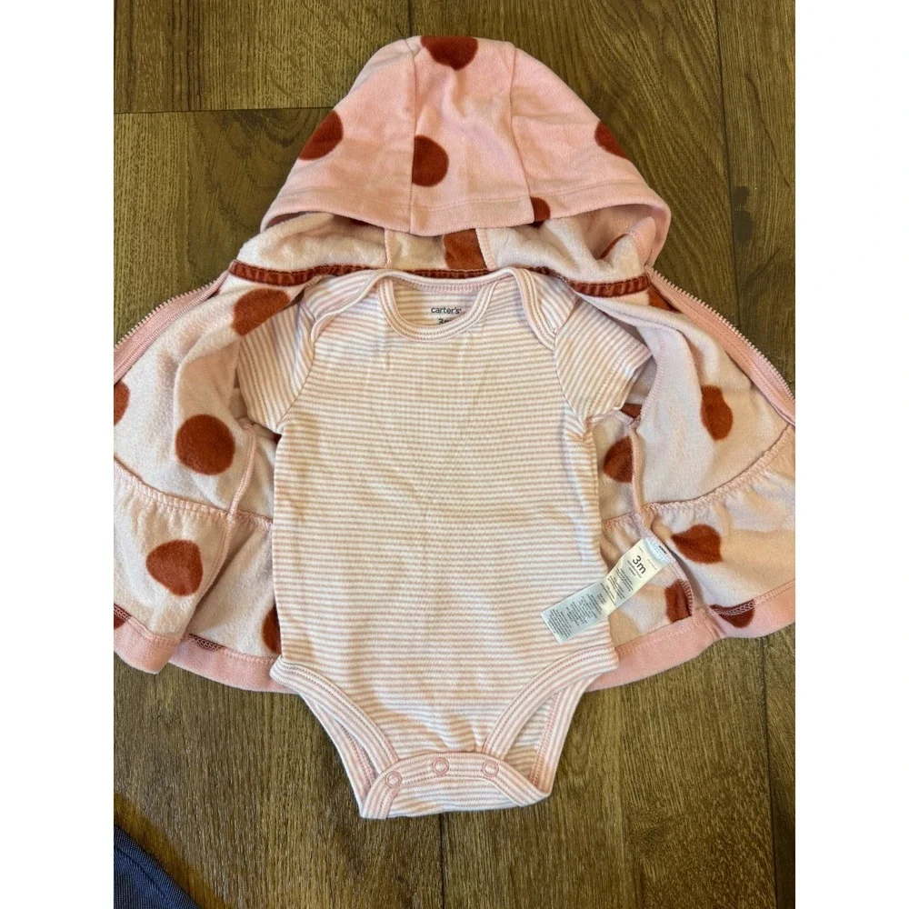 Carters Baby Girl Outfits 3 Months Leggings Jeans Long Sleeved Shirts Zip Jacket